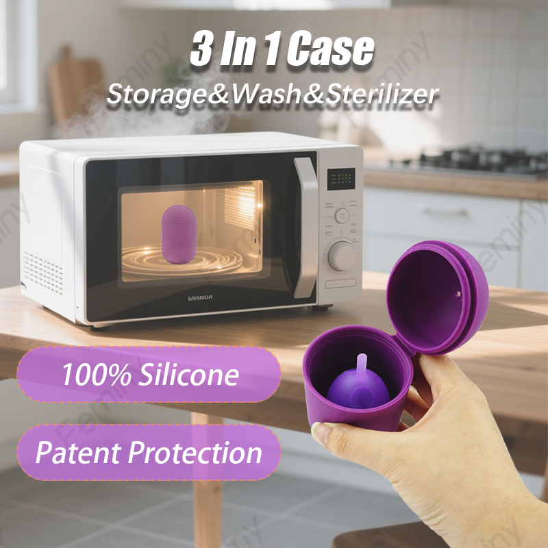 Menstrual Cup Silicone - Silicone Case Sterilizer Bpa-Free Cleaner Container