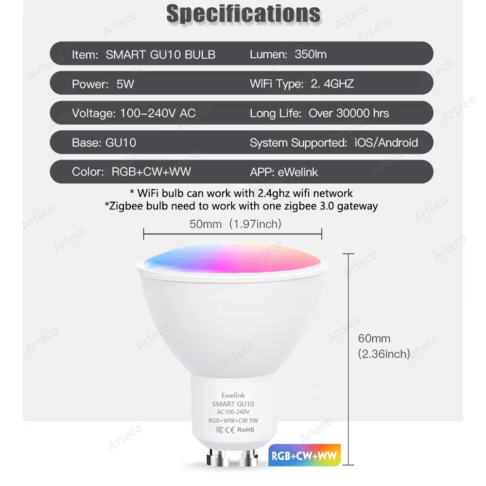 Ewelink GU10 Zigbee LED Bulbs  - Philips Bulb Hue review and price